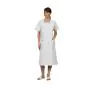 Bata médica para mujer Blepi blanca con paramento verde rayado Mulliez