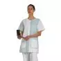 Túnica médica para mujer Telsa Blanco/Verde Mulliez