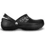 Zuecos Crocs Mercy Work, negro/ plateado