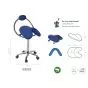 Taburete PONY SILLA DE MONTAR base cromada con respaldo arco Ecopostural S5662