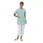 Túnica médica para mujer Taffa verde con ribete blanco Mulliez 