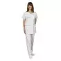 Túnica médica para mujer Taffa piqué blanco con ribete celeste Mulliez