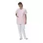 Túnica médica para mujer Taffa rosa con ribete blanco Mulliez