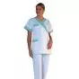 Túnica médica para mujer Timme blanco bocamanga verde Mulliez