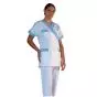 Túnica médica para mujer Timme blanco bocamanga celeste Mulliez