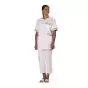 Túnica médica para mujer Tivry blanco bocamanga gris con ribete gris Mulliez