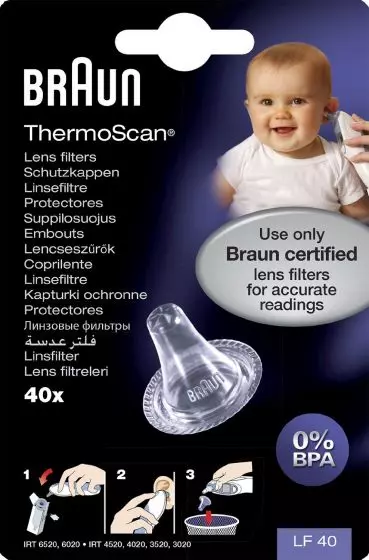 40 Protectores de lente desechables LF40 para termomètro ThermoScan de Braun 