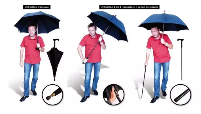 Paraguas & Bastón 2 en 1 Hestec