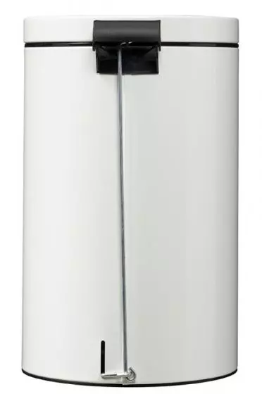 Cubo de basura ergonómico con pedal metálico Rossignol Sanelia 20L Blanco