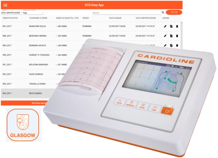 Aplicación de software ECG EasyApp para ECG 100L de Cardioline
