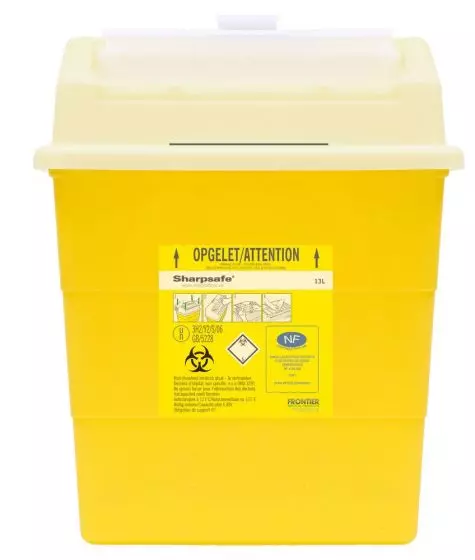 Colector de agujas Sharpsafe 0.2L para laboratorio lote de 5 uds