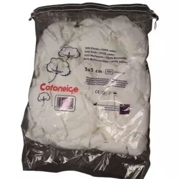 Cuadrados de algodón 5 x 5 cm paquete de 500 uds