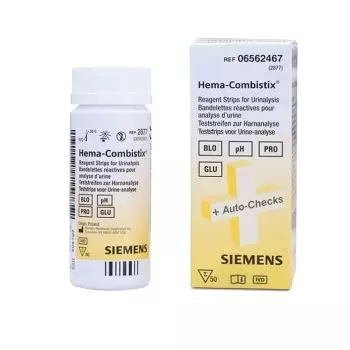 50 tiras reactivas Siemens Hema-Combistix (glucosa, pH, proteínas)