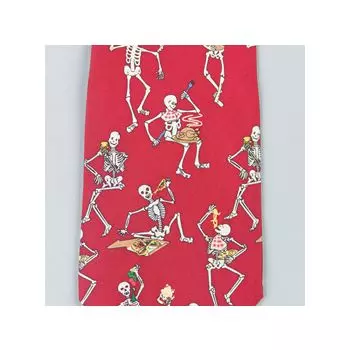 Corbata de seda, Esqueleto comelon, en rojo W41064