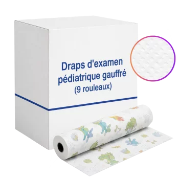 Sábanas de exploración pediátricas gofradas (9 rollos)