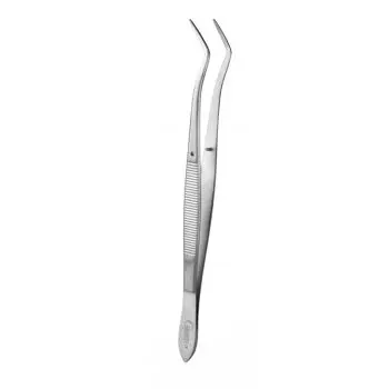 Pinza Brucelle Meriam acodada Holtex 16 cm