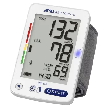 Tensiómetro electrónico de muñeca A&amp;D UB-543 - con indicador de posición y pantalla grande