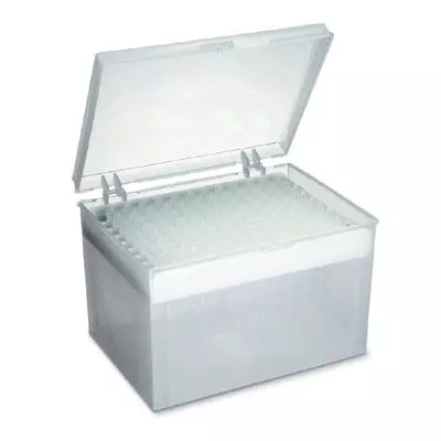 Caja para puntas de pipeta Eppendorf PP con tapa de corchetes, vacía - 3B Scientific