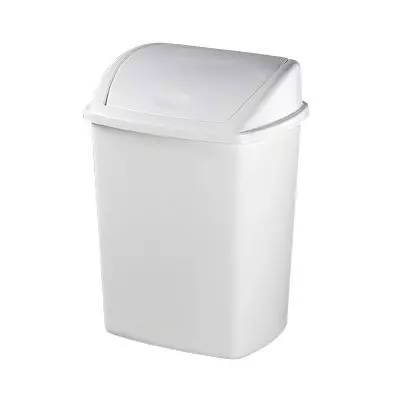 Cubo de basura con tapa basculante 18L blanco Rossignol