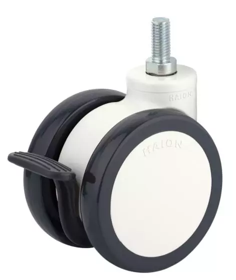 Conjunto de 4 ruedas dobles con freno de Ø 100 mm para camilla de examen de Vog Médical