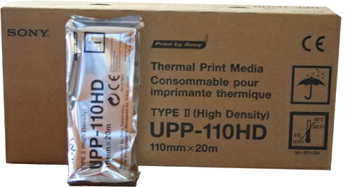 Rollos de papel térmico UPP-110HD (x 10) de Sony