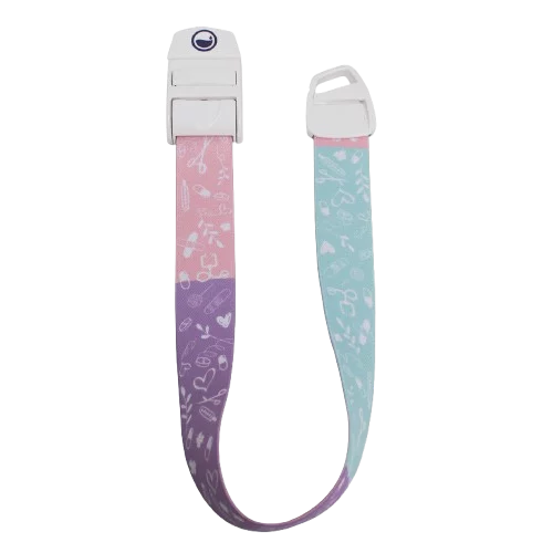 Torniquete adulto multicolor con clip de plástico y hebilla