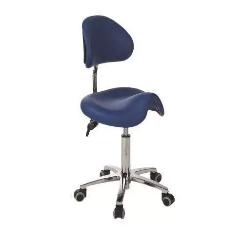 Ecopostural S2671 Taburete médico Derby, base de aluminio - Con respaldo