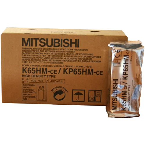 Rollos de papel térmico K65HM/KP65HM (caja de 4) de Mitsubishi