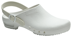 Zuecos sanitarios perforados y con tiras de color Blanco Autoclave Clean Clogs Mediplogs