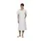 Bata médica para mujer Blepi blanca con paramento verde rayado Mulliez