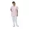 Túnica médica para mujer Taffa rosa con ribete blanco Mulliez