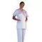 Túnica médica para mujer Timme blanco bocamanga rosa Mulliez