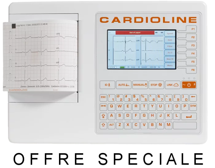 Electrocardiógrafo ECG 100S (6 canales) con opción de interpretación de Cardioline
