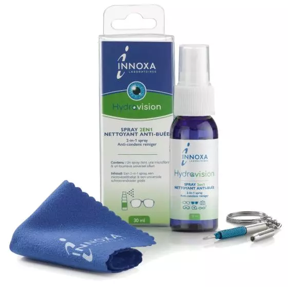 Spray limpiador y antivaho para gafas Innoxa Hydravision + destornillador (30 ml)