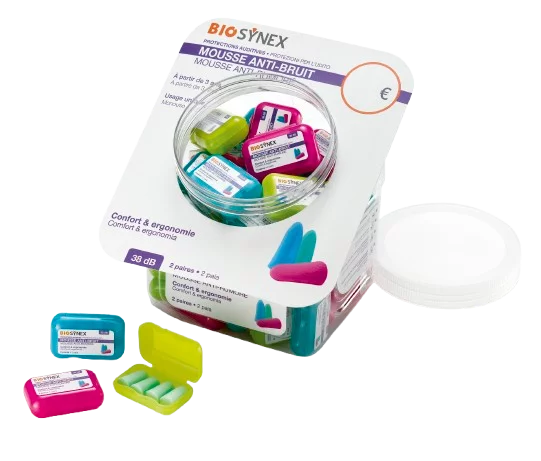 Protectores auditivos de espuma Biosynex (paquete de 2, 3 ó 6 pares)
