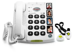 Teléfono fijo intuitivo con función de alarma Care Mondial Assistance Doro