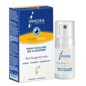 Solución oftálmica calmante Innoxa Hydrallergy (spray de 10 ml)