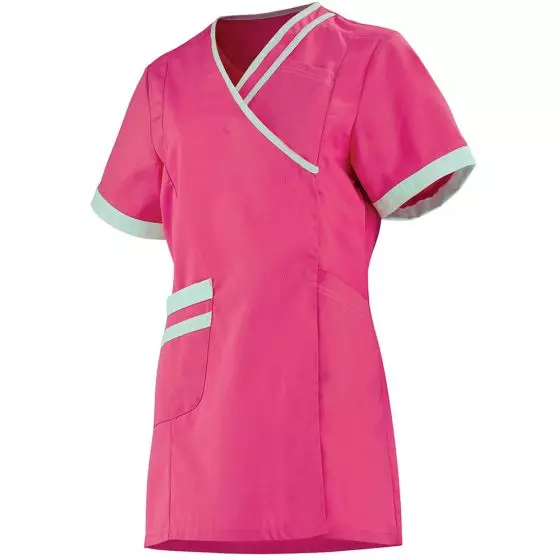 Bata Medica Corta Mujer LILEE 8TCC00PC Rosa fushia/Blanco Adolphe Lafont