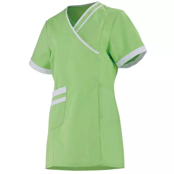 Bata Medica Corta Mujer LILEE 8TCC00PC Verde manzana/Blanco Adolphe Lafont