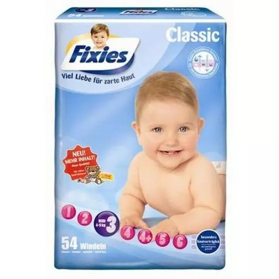 144 pañales de bebé Fixies Midi (4-9 kg)