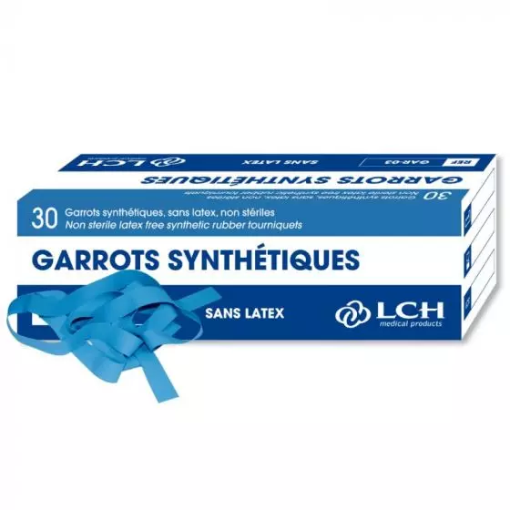Caja de 30 torniquetes sintéticos sin látex no estériles GAR-03 LCH