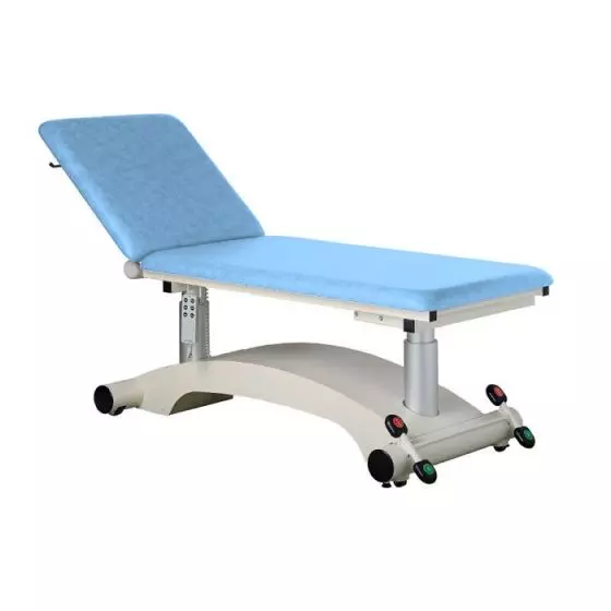 Diván de examen a altura regulable eléctrica de 2 partes Carina Ovalia 05 24