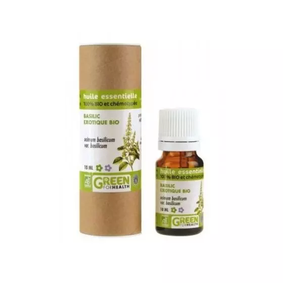 Aceite esencial de albahaca exótica orgánica Green For Health