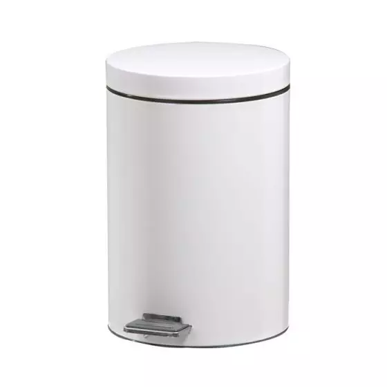 Cubo de basura con pedal Rossignol BASIC Metal 14L Blanco