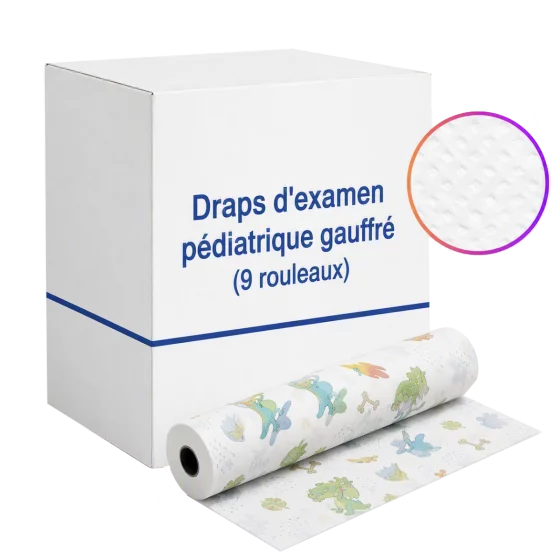 Sábanas de exploración pediátricas gofradas (9 rollos)