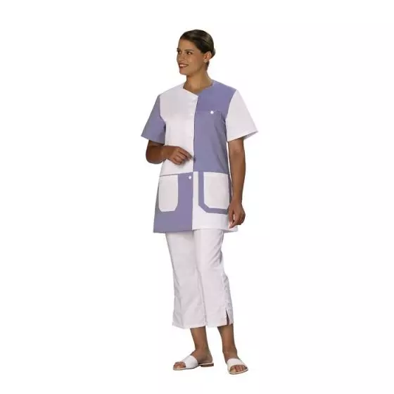 Túnica médica para mujer Telsa Blanco/Azul Mulliez