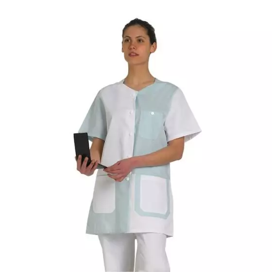 Túnica médica para mujer Telsa Blanco/Verde Mulliez