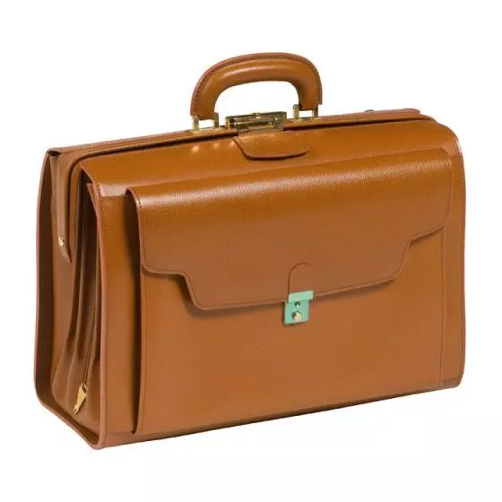 Maletin en cuero marrón Standing Deboissy