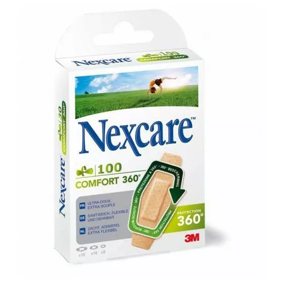 Tiras adhesivas 3M Nexcare Comfort, Caja de 100