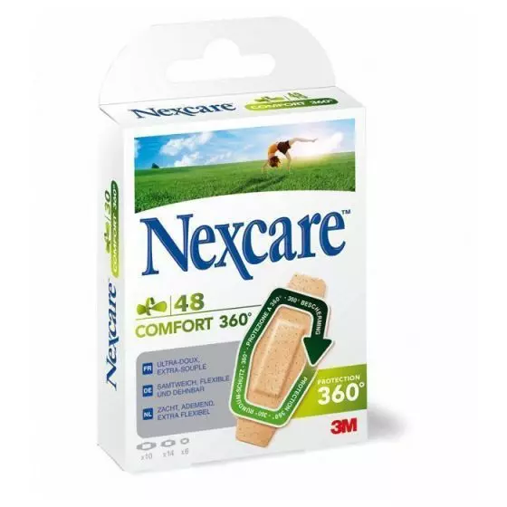 Tiras adhesivas 3M Nexcare Comfort , Caja de 48